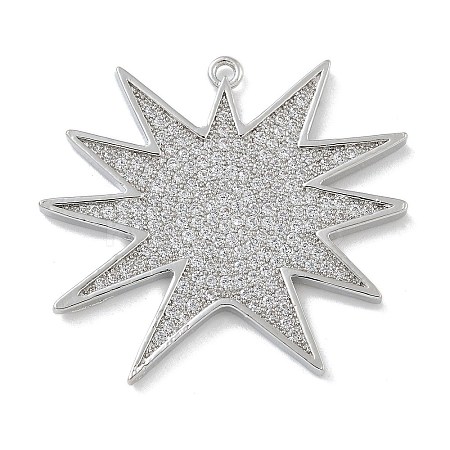 Rack Plating Brass Micro Pave Clear Cubic Zirconia Pendants KK-G515-32P-1
