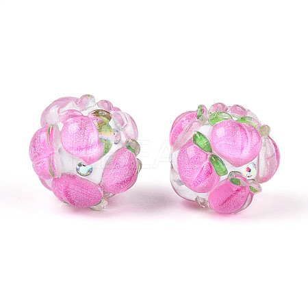 Fruit Round Resin Beads RESI-T059-03J-1