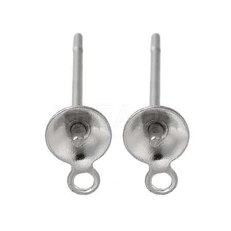 Anti-Tarnish 304 Stainless Steel Stud Earring Findings STAS-P370-02B-P-1