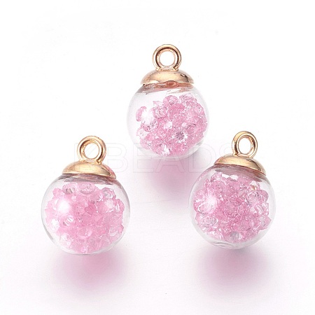 Transparent Glass Bottle Pendants LS-GLAA-L018-01-1