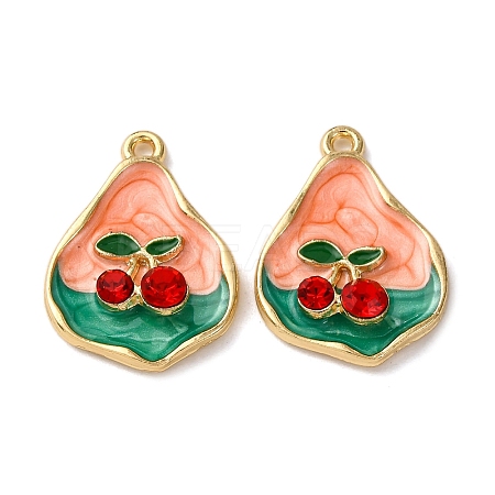 Light Gold Tone Alloy Enamel Pendants ENAM-B028-33KCG-03-1