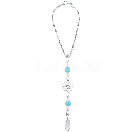 Flower Alloy Pendant Decoration AJEW-WH20018-12A-1