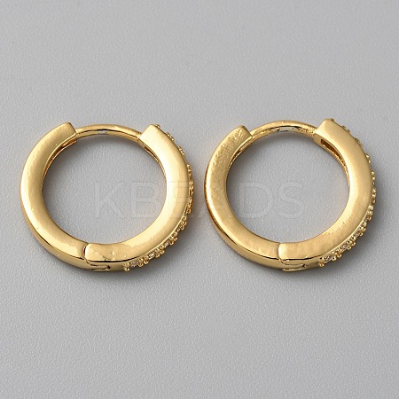 Brass Micro Pave Cubic Zirconia Hoop Earrings EJEW-WH0010-13C-G-1