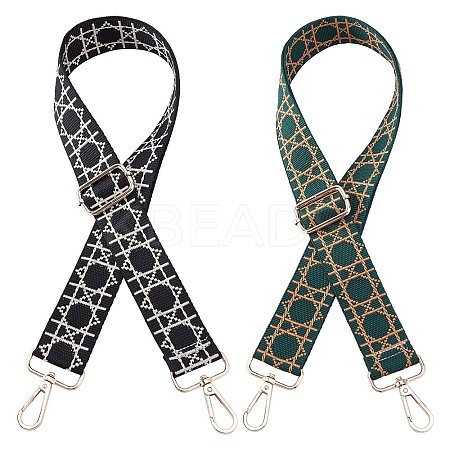 2Pcs 2 Colors Adjustable Polyester Geometric Pattern Bag Straps FIND-PH0003-73-1
