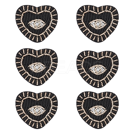 Heart with Evil Eye Appliques DIY-WH0401-28-1