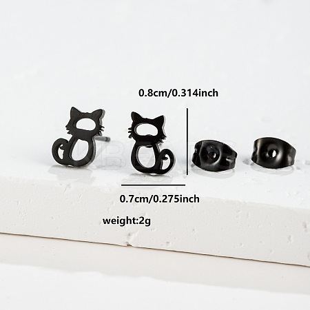 201 Stainless Steel Stud Earrings FS-WGB18B1-04-1