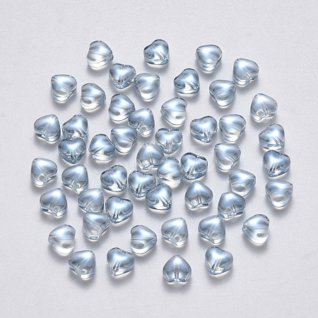 Transparent Spray Painted Glass Beads GLAA-R211-02-D04-1