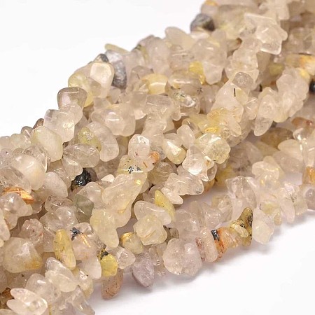 Chip Natural Gold Rutilated Quartz Bead Strands LS-G-L454-01-1