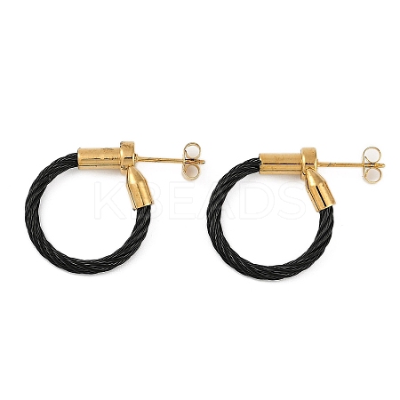 Ion Plating(IP) 304 Stainless Steel Twist Stud Earrings for Women EJEW-M023-05A-1