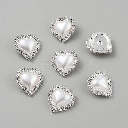 1-Hole Alloy Rhinestone Shank Buttons LS-BUTT-WH0028-104B-1