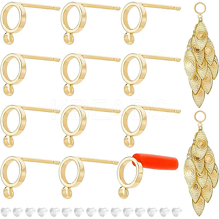 20Pcs Brass Stud Earring Findings KK-BC0008-36-1