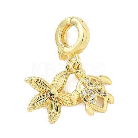Brass Micro Pave Clear Cubic Zirconia Pendants KK-A263-01A-G-1
