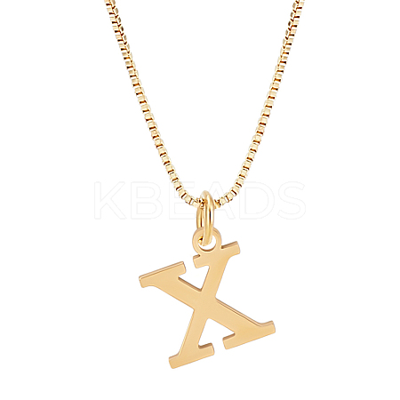 1pc 304 Stainless Steel Letter Pendant Necklaces NJEW-LP0001-38X-G-1