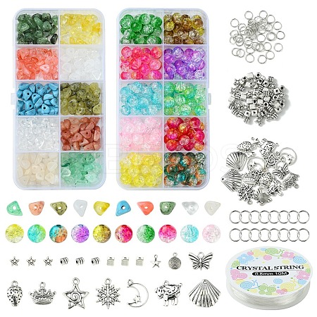 DIY Mixed Shapes Acrylic Beads & Alloy Pendants Bracelet Making Kits DIY-YW0010-99-1