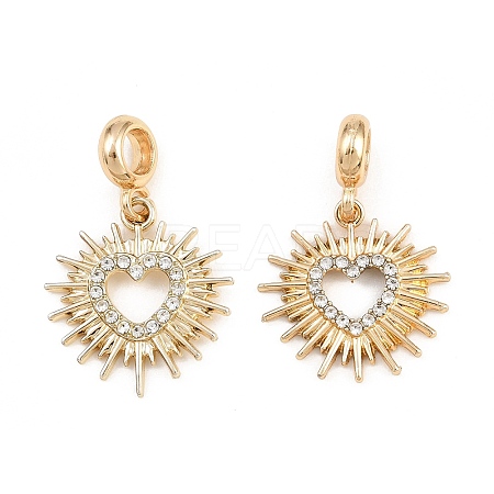 Alloy Crystal Rhinestone European Dangle Charms AL-CBAC2D3-19G-1