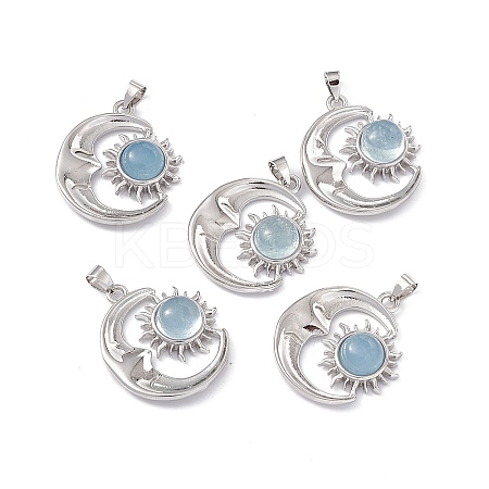 Natural Aquamarine Pendants X-KK-A173-04P-04-1