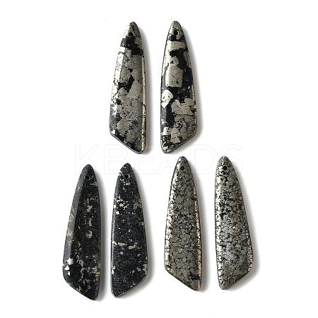 Natural Pyrite Pendants G-L617-H05-10x40mm-1
