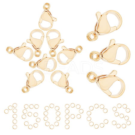 50Pcs 304 Stainless Steel Lobster Claw Clasps STAS-SC0002-93B-1