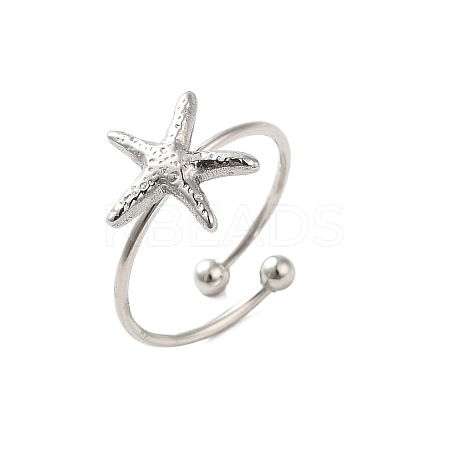 Non-Tarnish 304 Stainless Steel Open Cuff Ring RJEW-M167-08B-P-1