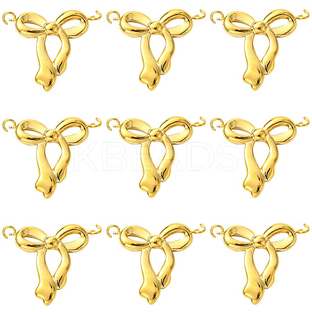 10Pcs 304 Stainless Steel Bowknot Connector Charms STAS-SC0010-53-1