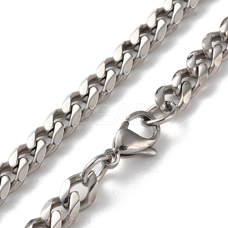 304 Stainless Steel Cuban Link Chain Necklaces for Men NJEW-B117-01F-P-1