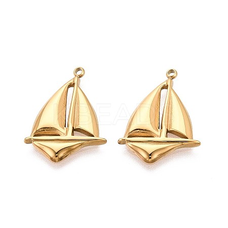 304 Stainless Steel Sailboat Pendants STAS-T071-23G-1