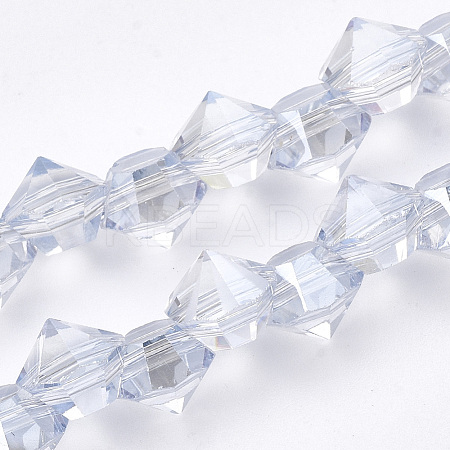 Electroplated Glass Beads Strands EGLA-S174-01B-05-1