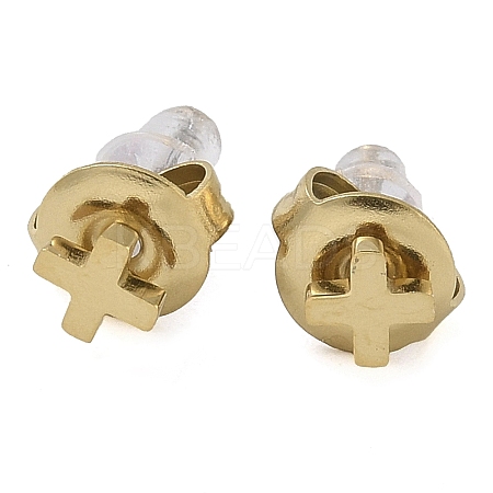 Ion Plating(IP) 304 Stainless Steel Stud Earrings for Women EJEW-B109-04B-G-1