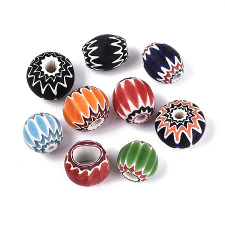 Handmade Millefiori Glass Rondelle Beads LA-N002-36B-1