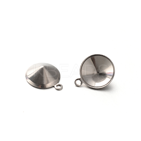 Tarnish Resistant 201 Stainless Steel Charms Pointed Back Rhinestone Settings STAS-E088-07-11x8.5mm-1
