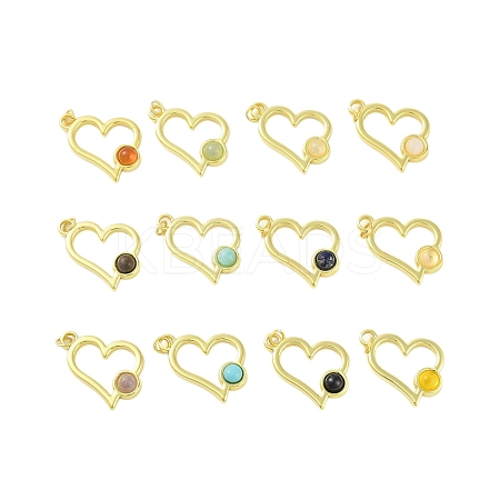 Natural & Synthetic Mixed Gemstone Pendants STAS-P366-09G-1