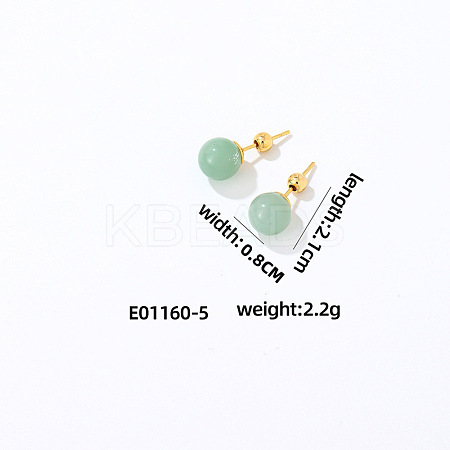 Handmade Fashion Gemstone Stainless Steel Bead Earrings Accessories for Autumn/Winter VH6205-4-1