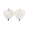 Natural Shell Heart Pendants STAS-D378-34P-1