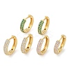 Rack Plating Ring Brass Micro Pave Cubic Zirconia Hoop Earrings EJEW-Z059-12G-1