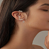 2Pcs 2 Styles Leaf Alloy Rhinestone Cuff Earrings EJEW-LP0007-021G-1