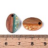 Opaque Resin and Walnut Wood Pendants RESI-T060-04M-3