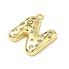 Brass Micro Pave Clear Cubic Zirconia Pendants KK-I476-02G-N-2