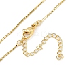 Brass Micro Pave Clear Cubic Zirconia Pendant Box Chain Necklaces for Women NJEW-U015-08G-03-3