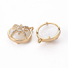 Brass Micro Pave Clear Cubic Zirconia Charms KK-Q765-017-NF-2