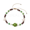 Dyed Synthetic Turquoise Turtle Anklets AJEW-AN00633-1