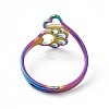 Ion Plating(IP) 201 Stainless Steel Heart & Dog Paw Prints Adjustable Ring for Women RJEW-K238-09M-2