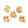 Rack Plating Brass Micro Pave Cubic Zirconia European Beads KK-M242-04G-1