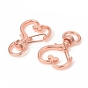 Heart Shape Zinc Alloy Swivel Lobster Clasps IFIN-WH0053-01RG-1