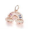Brass Micro Pave Cubic Zirconia Pendants ZIRC-G166-26RG-2