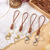 10Pcs 2 Colors Eco-Friendly Korean Waxed Polyester Cord Keychains KEYC-TA00032-5