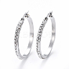 304 Stainless Steel Big Hoop Earrings EJEW-L232-036C-P-1