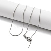 Adjustable Slider 201 Stainless Steel Round Snake Chain Necklaces NJEW-K270-01P-01-1