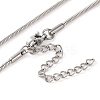 201 Stainless Steel Round Snake Chain Necklaces for Women LS-NJEW-G140-06C-P-1-3