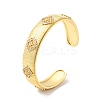 Clear Cubic Zirconia Rhombus Open Cuff Bangle BJEW-G652-03G-3