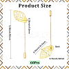 60Pcs Leaf Stainless Steel Round Tray Stick Lapel Pins JEWB-SC0001-75C-2